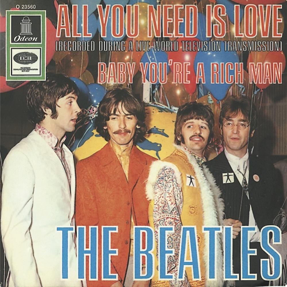 thebeatles's tweet photo. #OTD 1967. Wednesday. `All You Need Is Love' is number 1 in the UK (Record Retailer chart). http://t.co/fR28irvdpn http://t.co/TzZYvxuv9a