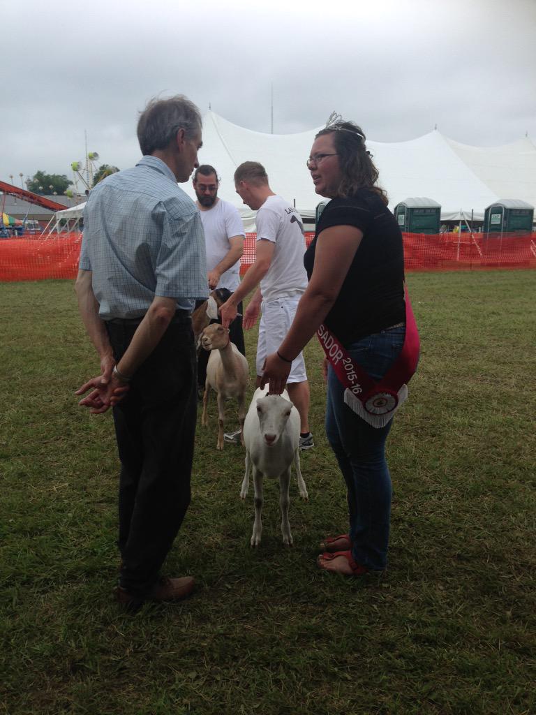 AmandaBrodhagen's tweet photo. One of our many traditions at @ListowelFair ... The ambassador shows a goat AND she won. #listfair2015 http://t.co/kyGqYXbSNK