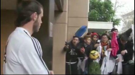 Gareth Bale looks grumpy as fans sing Happy Birthday  