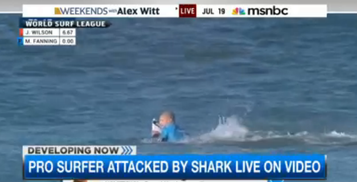 MSNOWNews's tweet photo. Unbelievable footage of a shark attack caught on video. Thankfully, the surfer wasn't injured: http://t.co/vjDKl5Q6Qg http://t.co/ZGRGcZqpWU