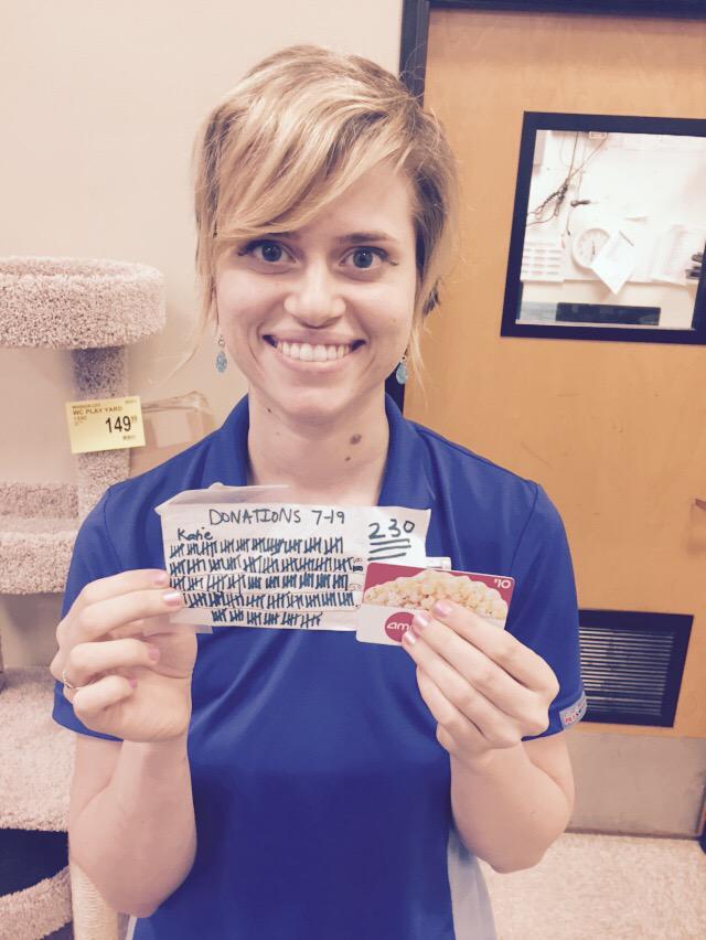 Katie killed it with 230 donations in just 5 hours! #inspiredbypets