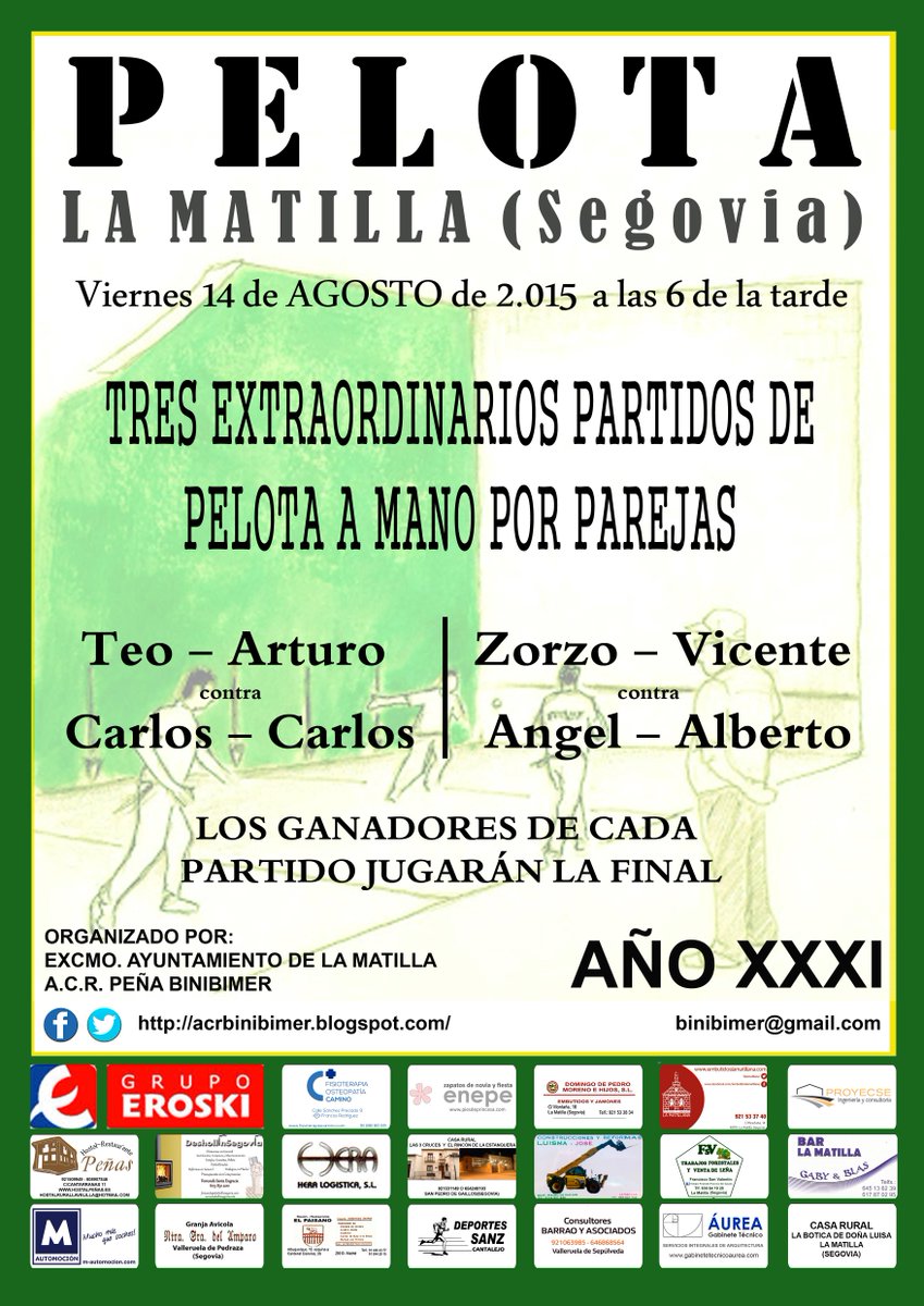 ACRBinibimer's tweet photo. ¡No te pierdas el tradicional campeonato de Pelota Mano! http://t.co/o9hv7DsETI
