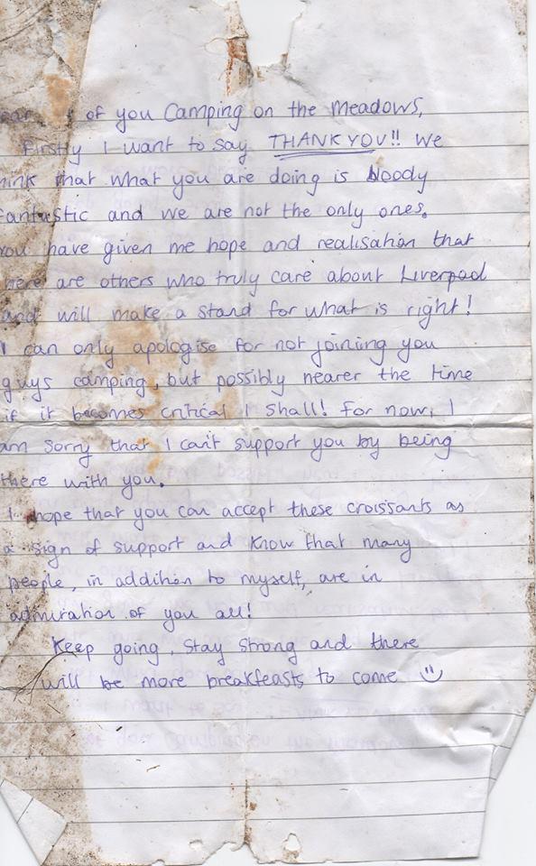 A note from a local resident of sefton. Are you listening Joey boy <a href="/joeforliverpool/">Joe Anderson</a> ? #LoveCamp #LoveActivists