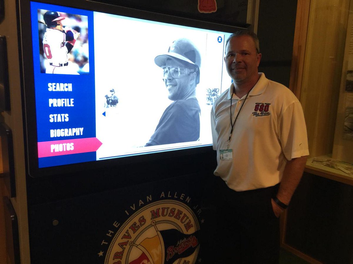 Jim Powell on X: Mark Lemke with his page in the kiosk at @Braves