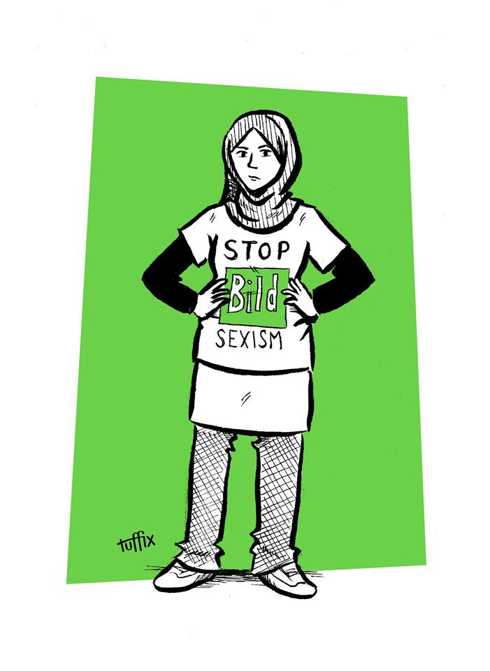 gem_ev_'s tweet photo. Die brilliante Soufeina #Tuffix hat uns eine wunderbare Illustration gewidmet. Wir freuen uns riesig! #BILDsexism http://t.co/a5YOyxheiA