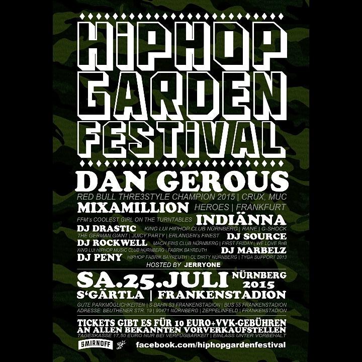 Next Saturday. S'Gärtla / Frankenstadion. 
facebook.com/hiphopgardenfe…