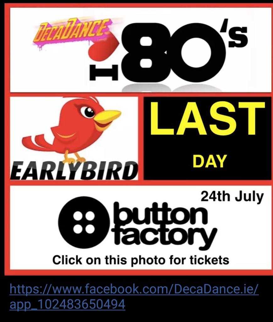 DecaDanceEvents's tweet photo. Earlybird ticket sales end tonight for the 24th July 80'NIGHT http://t.co/8PwCW4swpK