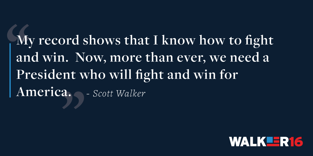 ScottWalker's tweet photo. If you're ready for this kind of leader, ReTweet and join Scott on Team #Walker16 here: http://t.co/G0gxSosNCJ http://t.co/cRpFM5QuDm