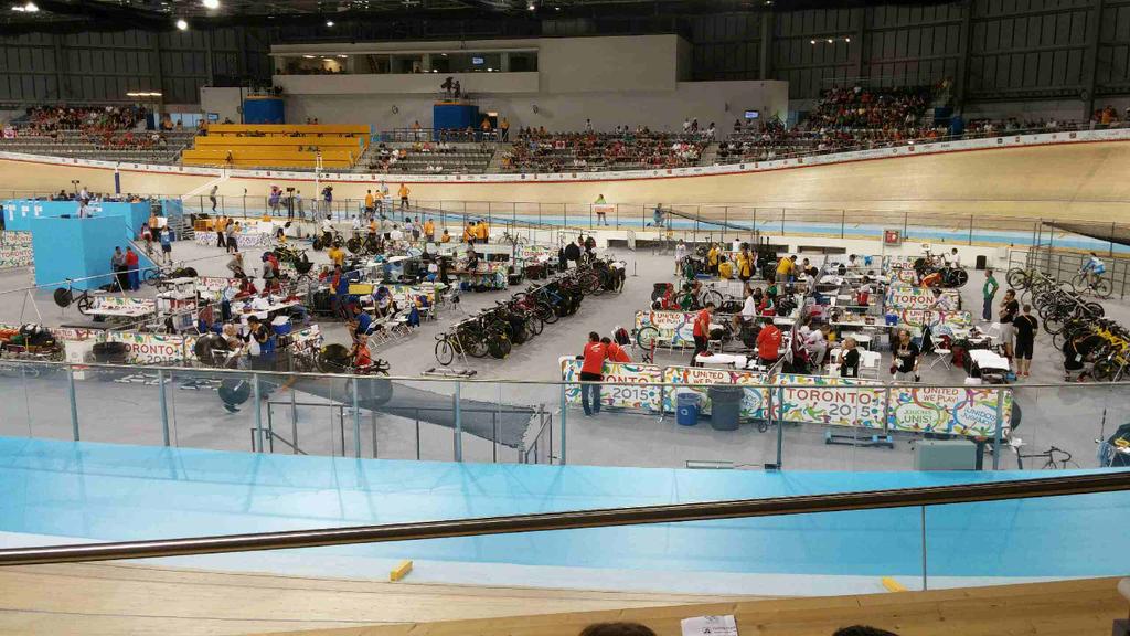 ActiveCambridge's tweet photo. A few of our members at the #PanAmGames track cycling today! #Canada #PanAm http://t.co/OHartCqVYB