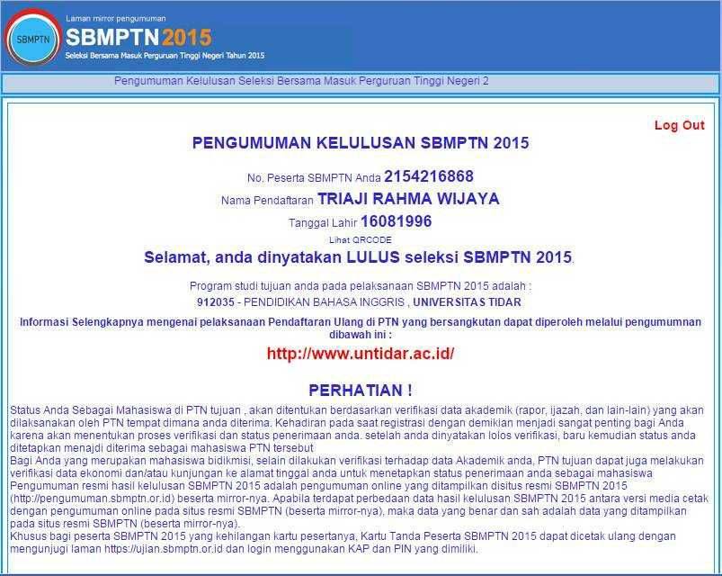 aprilysf's tweet photo. Woyo Triaji! RT @SMK_MUHAMKA Selamat ya, Kak! :-) http://t.co/bBuN9LZWHs #lulusSBMPTN