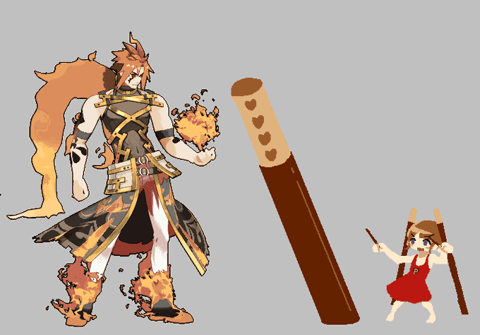 リプ来たキャラを格闘ゲーム風の攻撃モーション描くのtwitterイラスト検索結果
