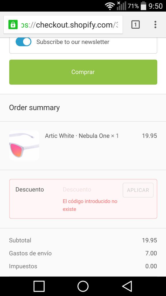 gastos de envio hawkers