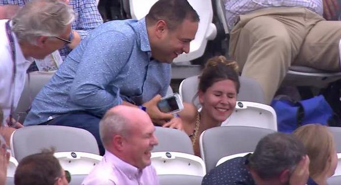 BleacherReport's tweet image. VIDEO: Fan left embarrassed after she missed her seat while being shown on the big screen ble.ac/1HK5zWC