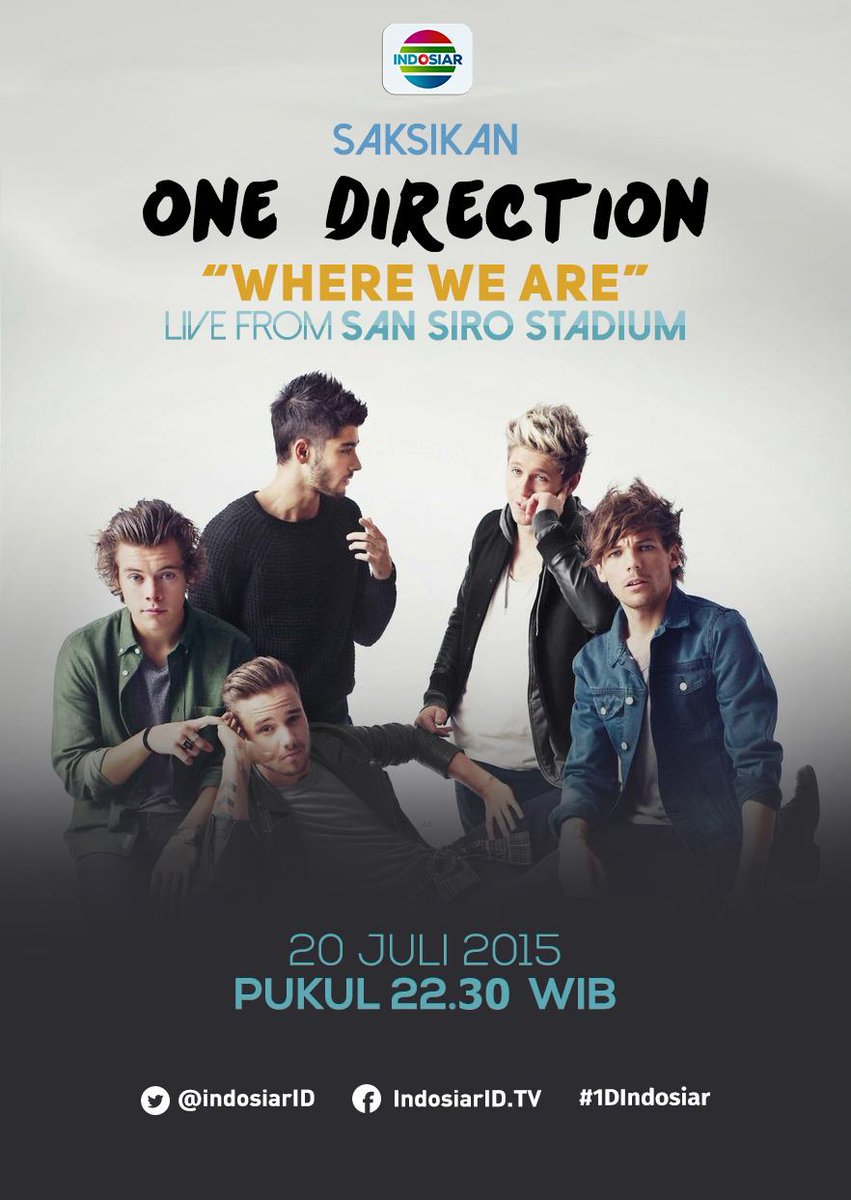 Directioners! ayo nyalain tv kamu sekarang <a href="/onedirection/">One Direction</a> sudah ada di Indosiar nih yuk nonton! #1DIndosiar