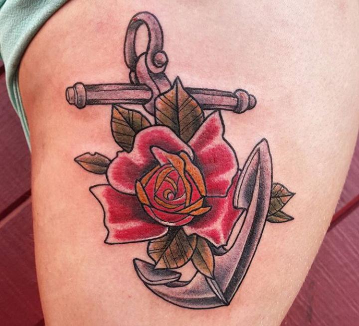 Pocket Watch and Anchor Rose Tattoo  Lillys Fine Tattoo  Facebook