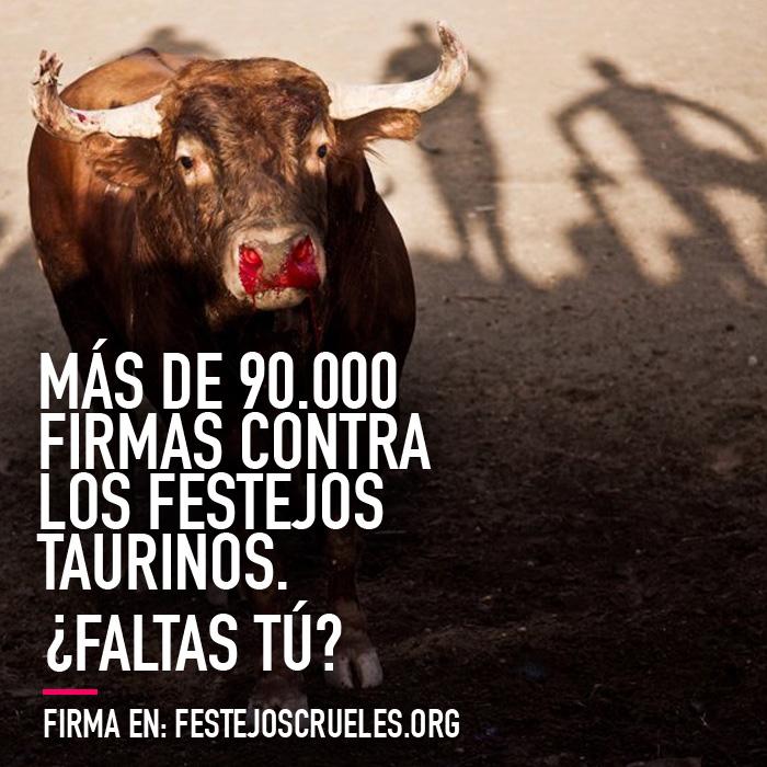 IgualdadAnimal's tweet photo. + de 90.000 firmas contra los festejos taurinos. ¿Faltas tú? Firma en http://t.co/iYeyh8TvOs RT! #StopFestejosCrueles http://t.co/LNkUukHRkF