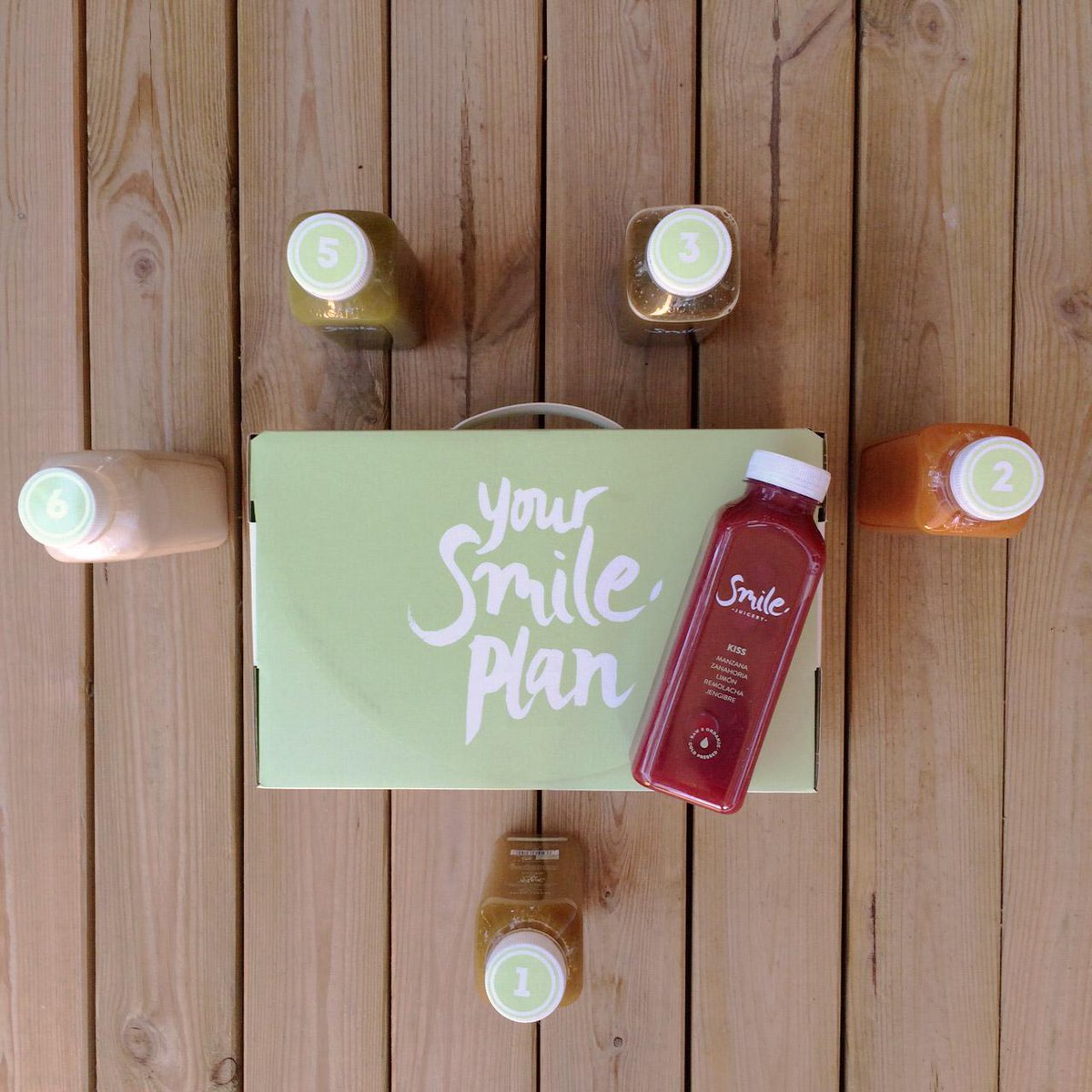 SmileJuicery's tweet photo. Cada uno de nuestros #zumos #detox viene numerado del 1 al 6, indicado la hora en la que lo tienes que tomar. http://t.co/7vvsVnQUgH