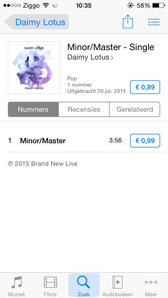 DaimyLotus's tweet photo. HEB JIJ DE NIEUWE SINGLE AL GEHOORD? CHECK 'M HIER! #minormaster iTunes: https://t.co/se3R5G2UTQ #serioustalent http://t.co/R5Go5coa7T