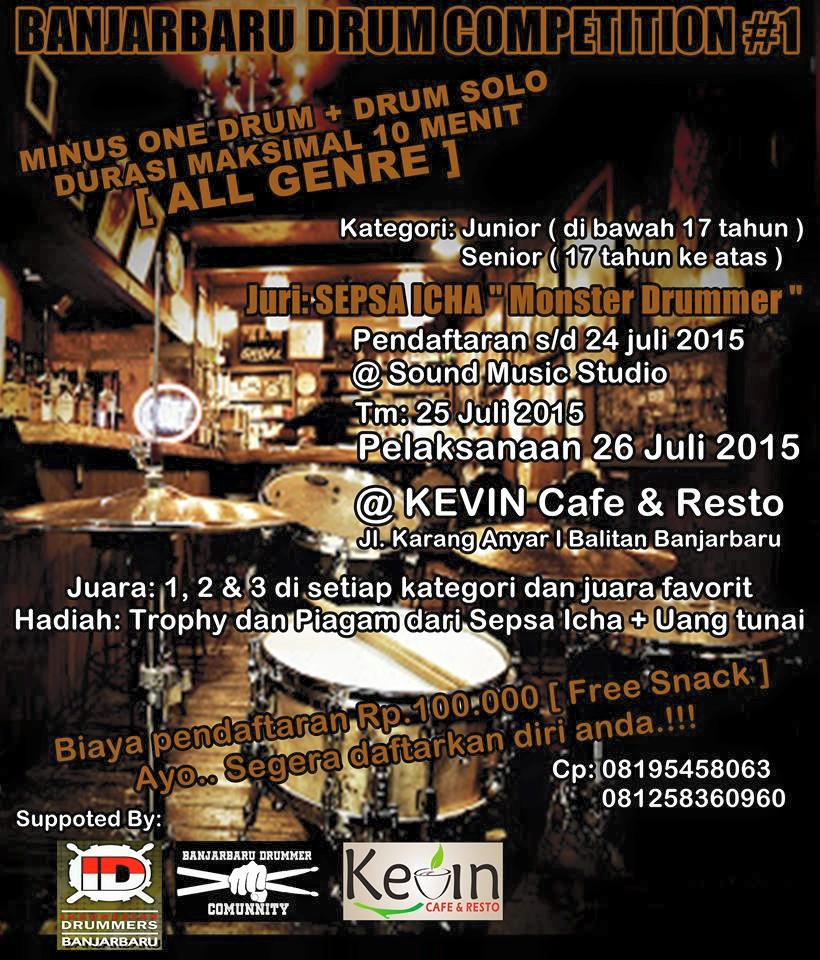 Hey, klian drummer jgn pda lupa ikuti n pda dteng ke Banjarbaru Drum Competition #1 bantu share yaa <a href="/ID_Banjarmasin/">IndoDrum Banjarmasin</a>