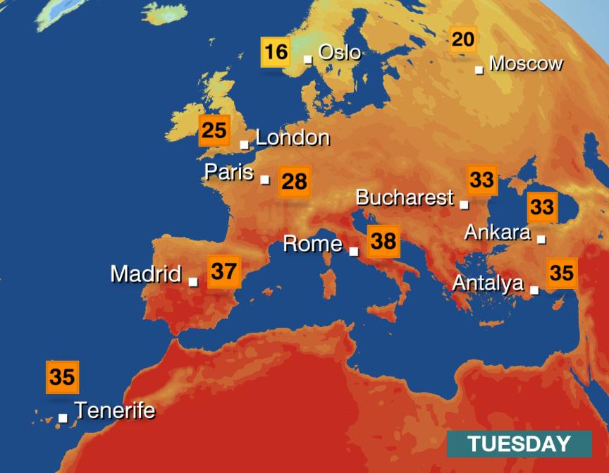 BBC Weather on Twitter "Heading off for your hols? Heat is on from