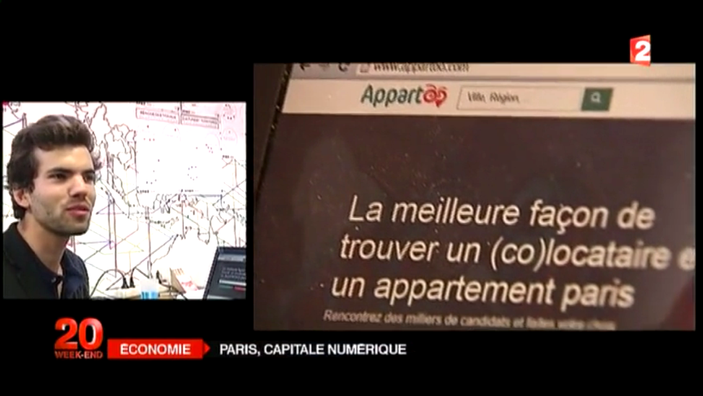Appartoo's tweet photo. Petite minute de gloire pour @Appartoo au @JT de @France2tv hier soir ! @NUMAparis http://t.co/Dd7rvtL2YM http://t.co/bRn2JjLAhQ