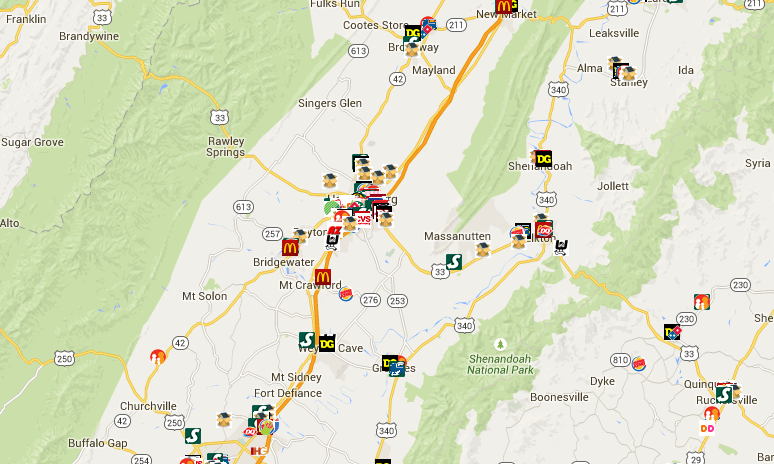 What's under all those retail icons?  It's Harrisonburg, VA a top #selfstorage location pick for the mid-market.