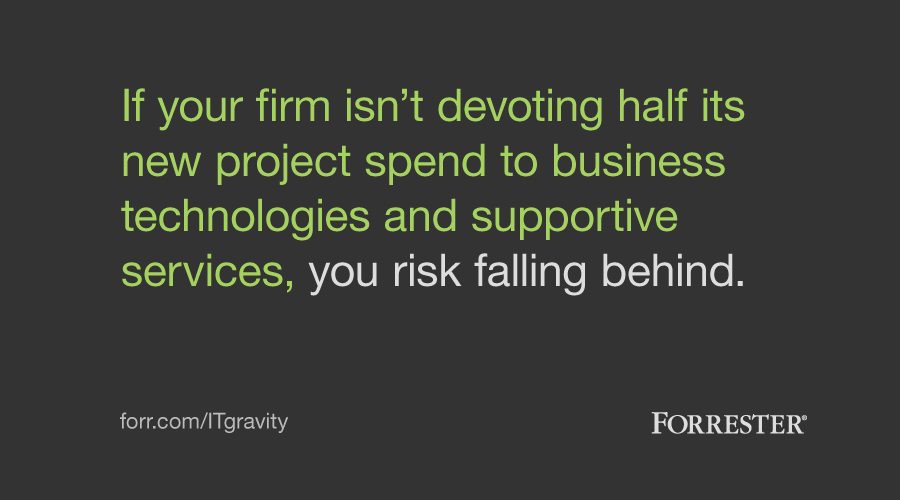 forrester's tweet photo. Don't risk falling behind. Overcome #ITgravity with #BT to win, serve, and retain customers. http://t.co/5byQJ7O7m0 http://t.co/aBlRtNCSip