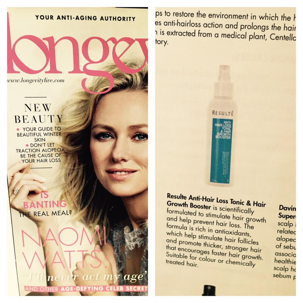 ResulteSA's tweet photo. Get your copy of #LongevityMag where #Resulte is featured in.
#antihairloss #hairgrowth @Kimmarybell @longevitymag http://t.co/UgQhdELPRx