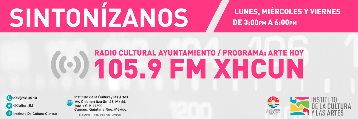 #Hoy no te pierdas a las 15 hrs. #ArteHoy por el @RCA1059FM. #Cultura #Arte #ResultadosQueTransforman