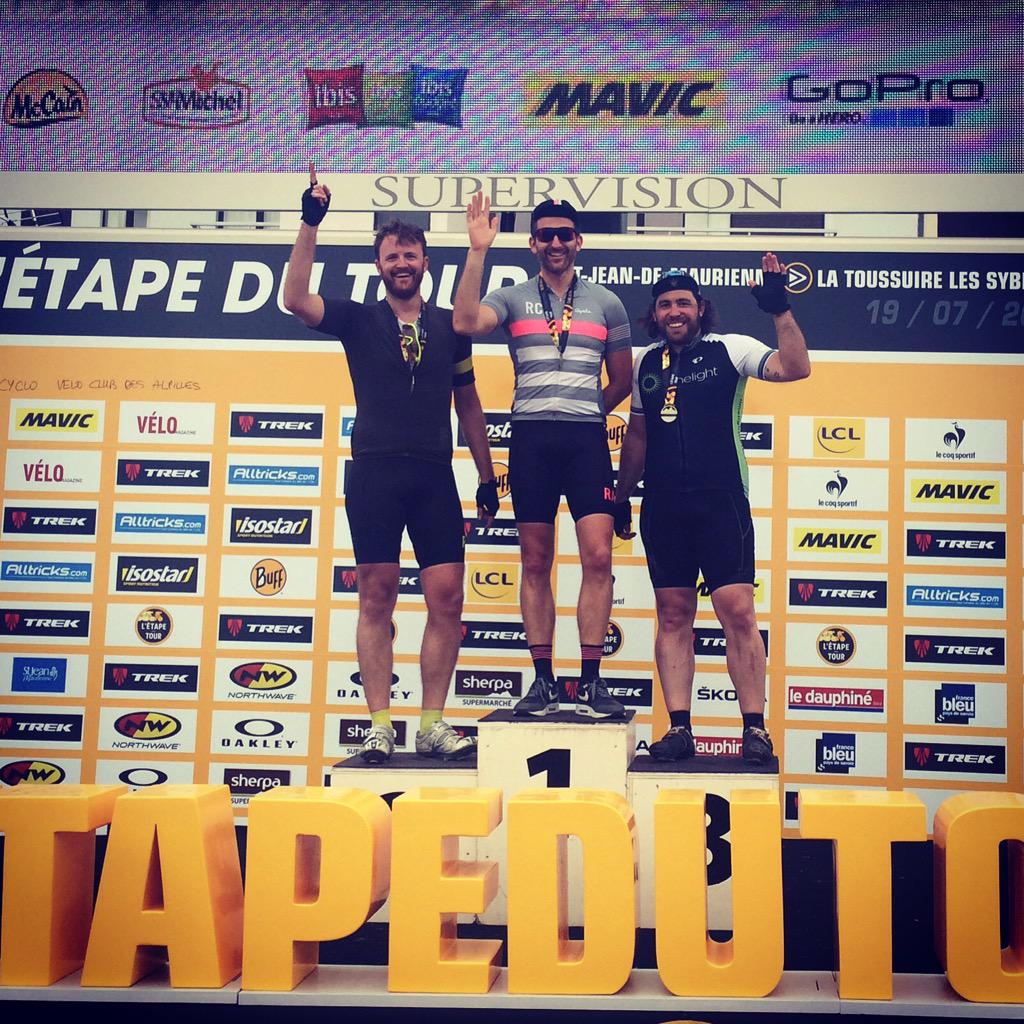 StephenLadlow's tweet photo. Proud to finish #LEtapeduTour with the legends @PeterChipchase and @herescrofty. #Brutal #TimeForBigBoyPants #Cycling http://t.co/XCK3Jk3Prg
