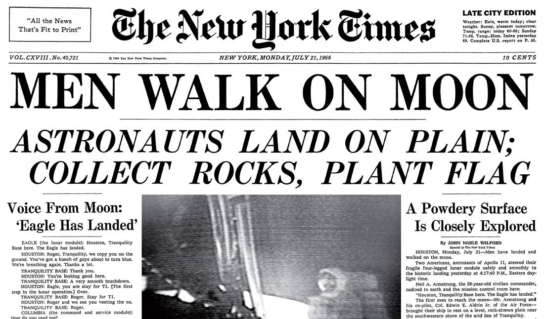 NYTArchives's tweet image. One small step for man, one giant leap for mankind on this day in 1969. nyti.ms/1HYzwGe