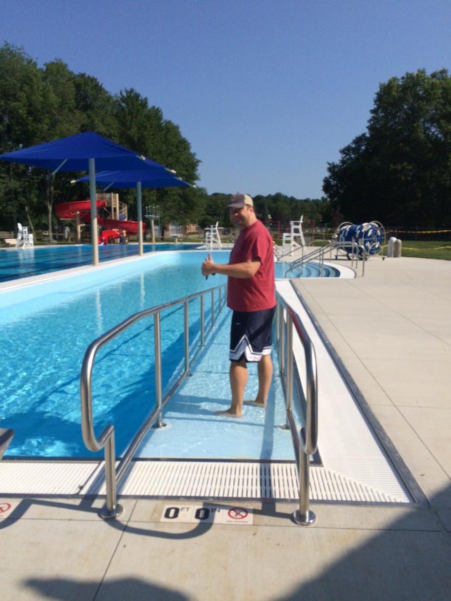 sharonnaylorwed's tweet image. #ESummerHere Joe is the first into the new town pool! #mightymakeover #zeroentry #resortstyle #Morristown #gintypool