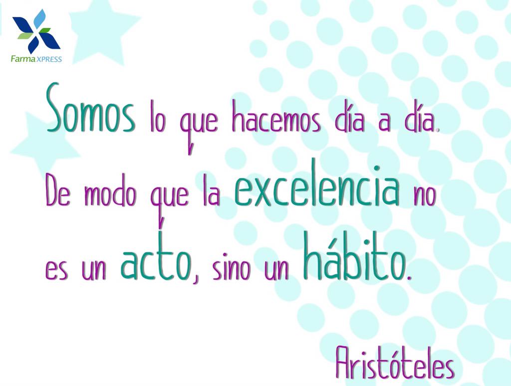 Hagamos de la excelencia un hábito 👏🏼💙💚 Feliz inicio de semana!