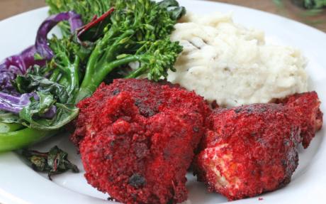FoodNetwork_UK's tweet photo. What do you make of these Red Velvet Fried Chicken pieces? http://t.co/8S7C1Aomol #boxedcakemix http://t.co/qKpesnqhws