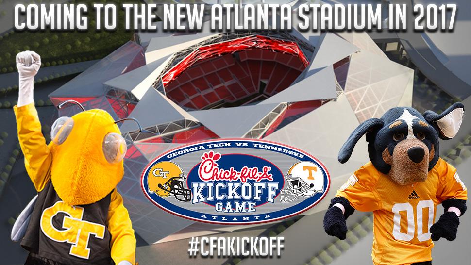 CFAPeachBowl's tweet photo. Prime time slot. Prime time matchup.

@GeorgiaTechFB &amp; @Vol_Football set for 2017 #CFAKickoff: http://t.co/Ic0Wyv3tFU http://t.co/PpVCrwhuRs