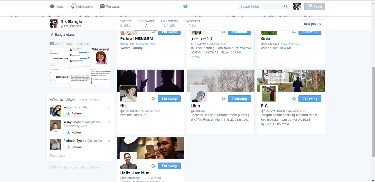 dalam banyak2 yang abang follow tu, gais semua cuba tengok yg mana buat abg sedih :'))))) dulu cinta, skrg unfollow
