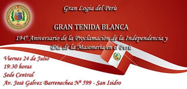 GranLogdelPeru's tweet photo. Celebración del 194° aniversario patrio y el Día de la Masonería Peruana http://t.co/hx1PK7OYlA