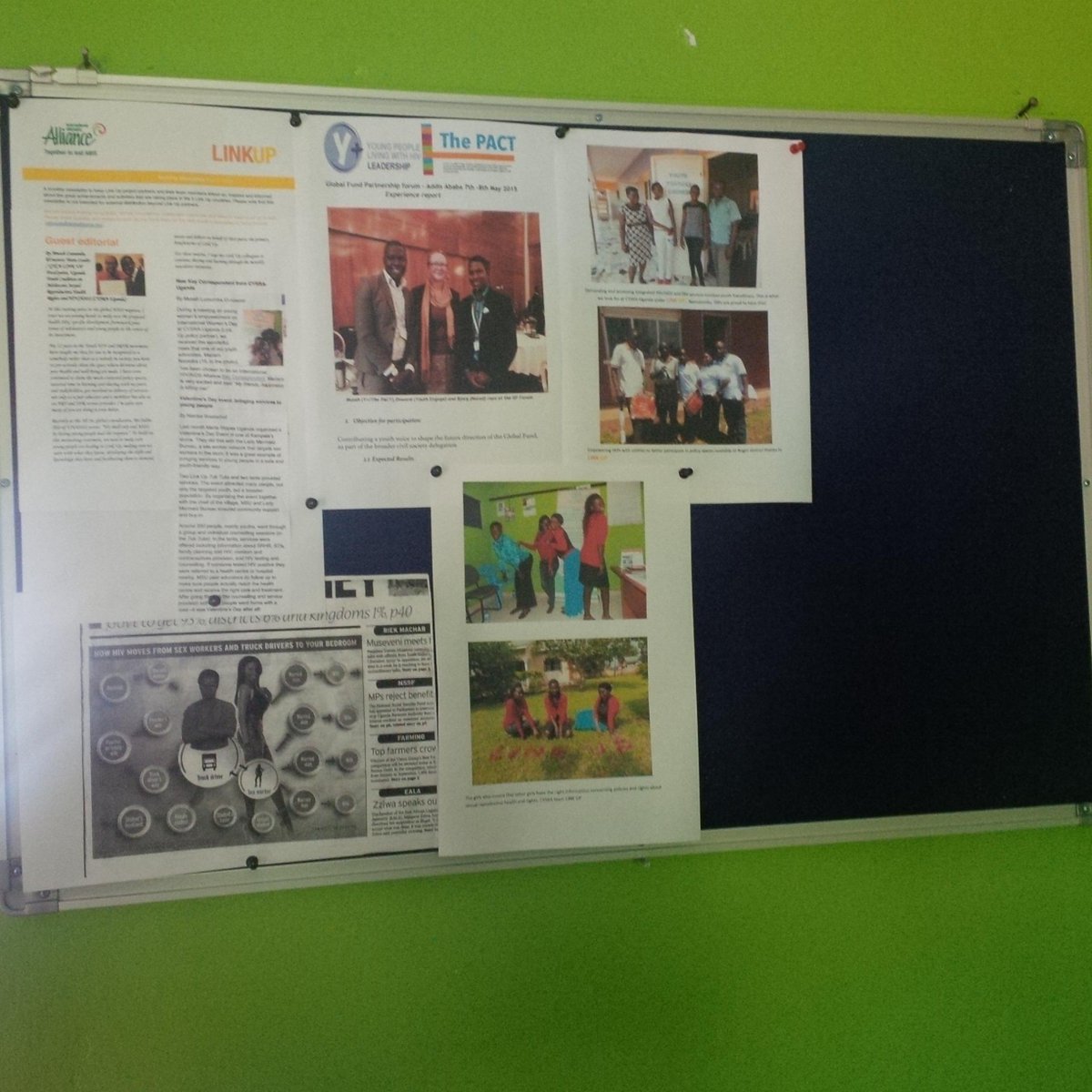 CysraU's tweet photo. Just sharing our office's notice board. Thank U partners @PackardFdn @theaidsalliance @_GYCA_ @UNAIDS @UNYPA1 http://t.co/Fkr3PwxDNN