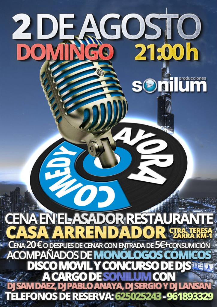 vm_audio's tweet photo. Domingo 2 de agosto monólogos  y concurso de Djs todo en un mismo lugar asador Zarra 🐮#😂#🔊#🍺 http://t.co/mhw0m4KgK5