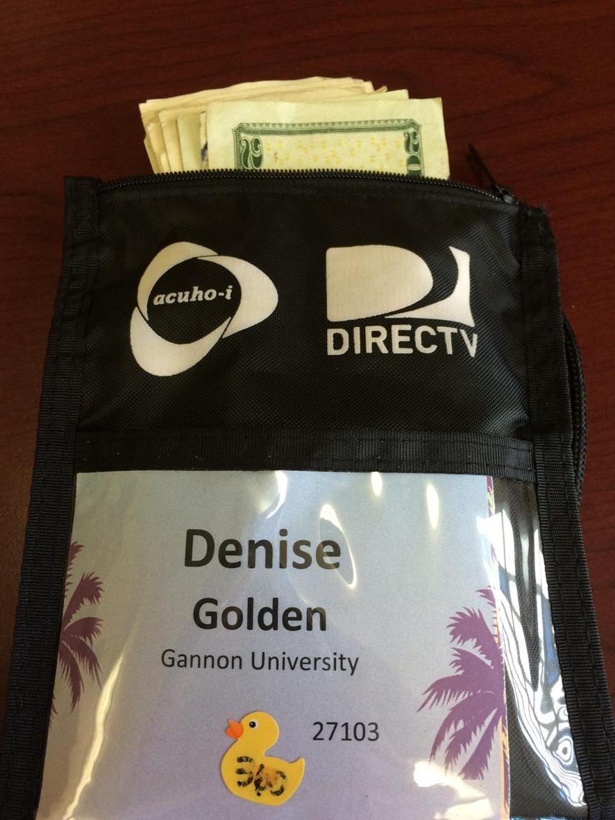 Looked in my name tag for a receipt and found cashola! Yes! 😎#ACUHOI
