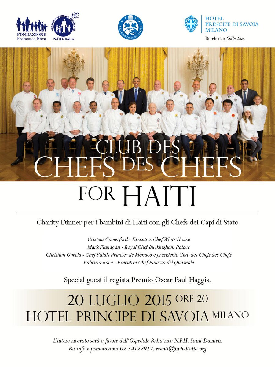 #ChefsdesChefs join for an extraordinary #charitydinner at <a href="/PrincipeSavoia/">Principe di Savoia</a> w/<a href="/FerrariTrento/">Ferrari Trento</a> and <a href="/TenuteLunelli/">Tenute Lunelli</a> wines.