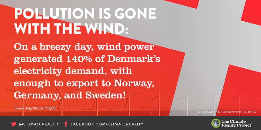 ClimateReality's tweet image. Well done, Denmark! A renewable economy isn’t a dream. It’s a reality. RT for #ClimateHope