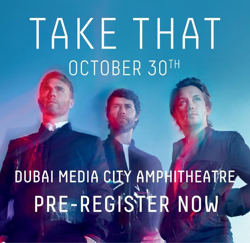 Looking forward to our first ever Dubai show! Pre-register for #TakeThatLiveinDubai tickets: doneevents.com