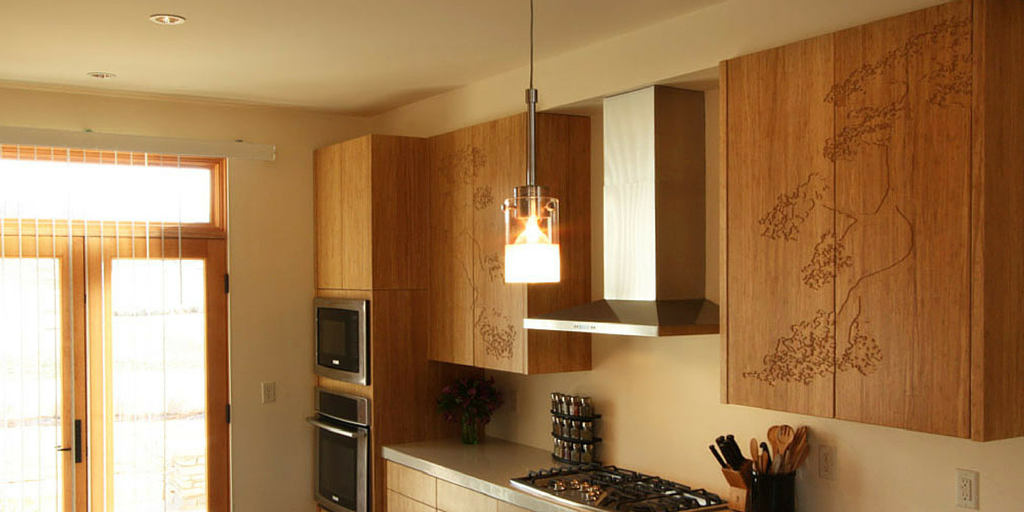 Kitchen Inspiration: @Plyboo PlybooStrand Sahara bamboo plywood cabinets. Sustainable, dense &amp; durable.