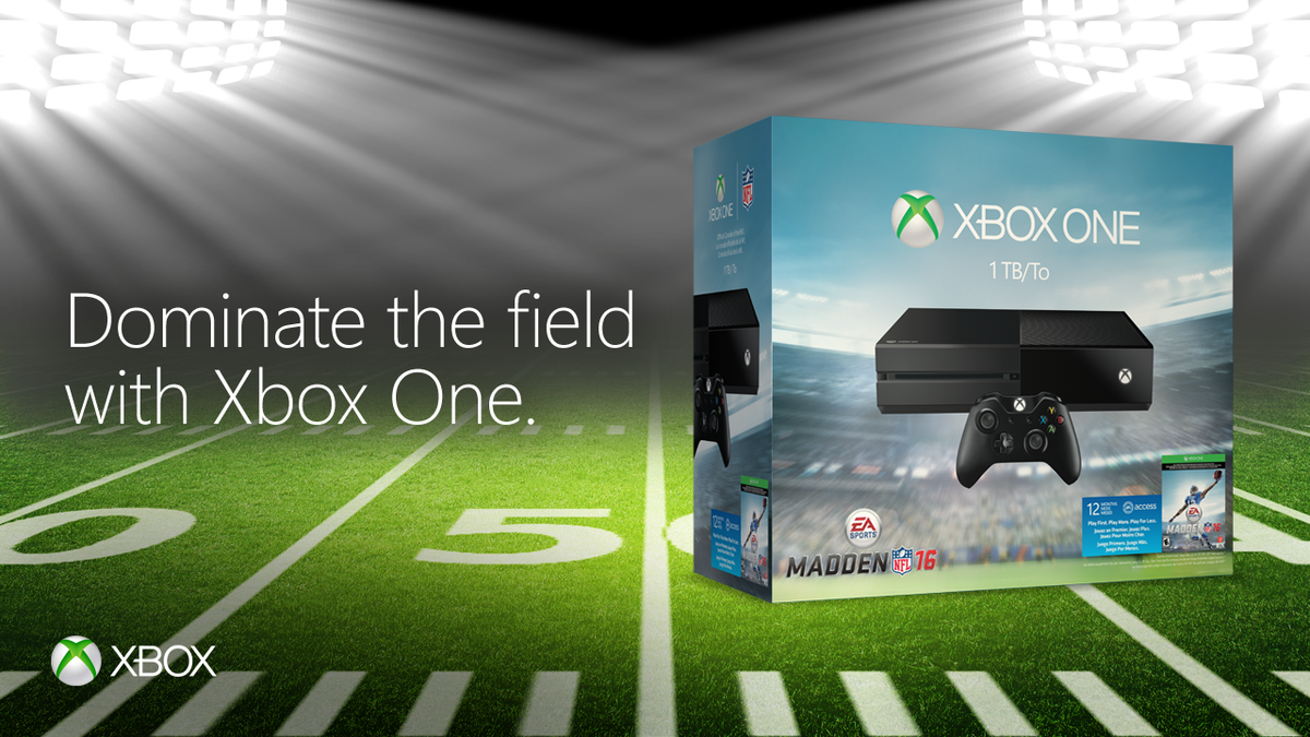 obj's tweet photo. Own the #XboxOne @EASPORTS Madden NFL 16 [RP] Bundle w/ 1TB HD &amp; 1 year of @EAAccess #ad http://t.co/tRc5RgLXw8 http://t.co/zdFpJEjMJX