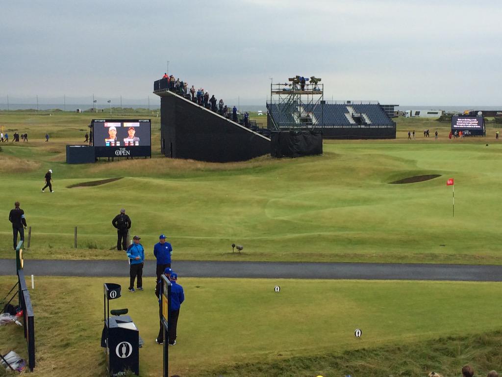 janineluwatson's tweet photo. Just saw Rose and now Garcia approaching 17th @TheOpen #StAndrews2015, #wetsummer every cloud has a silver lining! http://t.co/PPOnIxdOzL