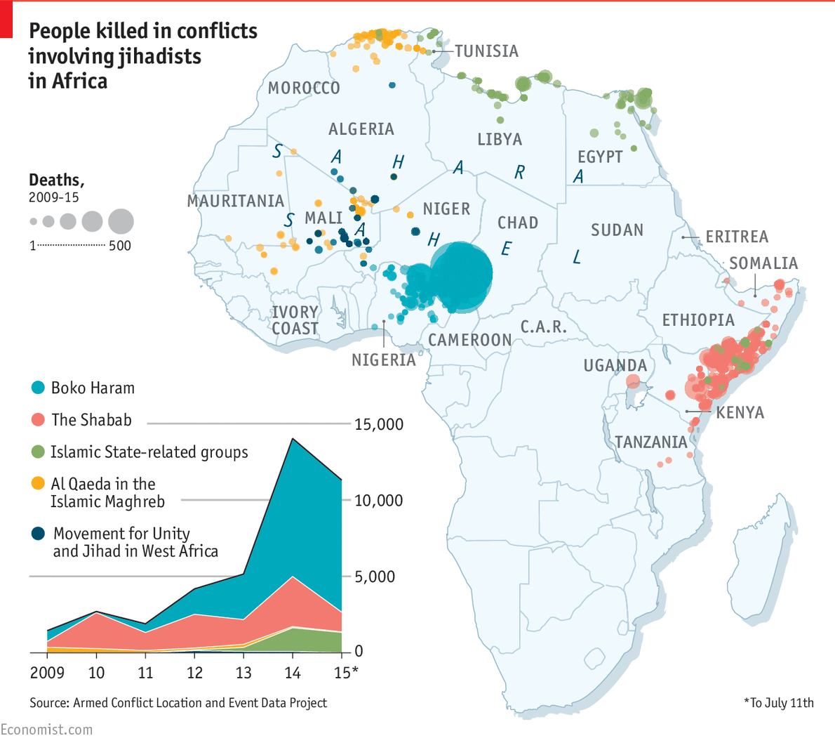 TheEconomist's tweet photo. #Dailychart: Jihad in Africa: Islamism is the continent’s new ideology of protest http://t.co/4tZptcks78 http://t.co/kf0xqlDmao