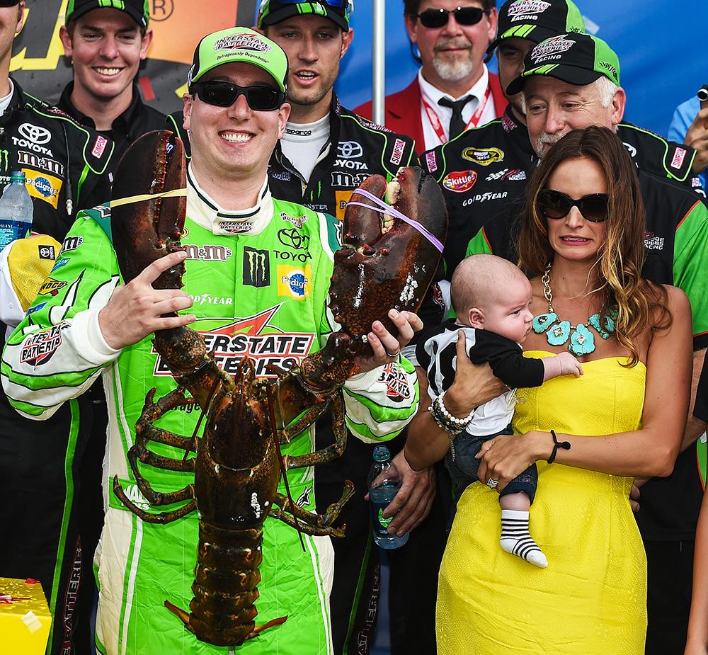 Kyle Busch Kyle Busch & wife Samantha Victory Lane w/ Loudon the Lobster