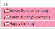 eileensutton's tweet photo. Google calendar is very excited about my birthday http://t.co/pD34ZjzrCi