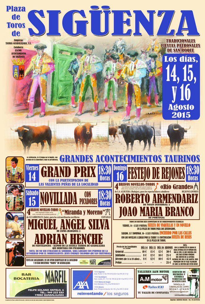 TAURIA_SL's tweet photo. FERIA TAURINA SIGÜENZA 2015.
ABONOS DESDE 15€!! http://t.co/lX3yOCuCwD